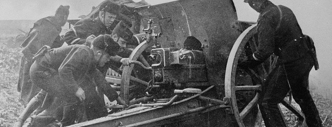 Belgische artillerie voor Antwerpen
